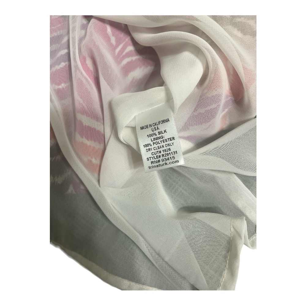 Trina Turk One Shoulder Dress - Pink, Orange, Brown 100% Silk - Picture 13 of 14